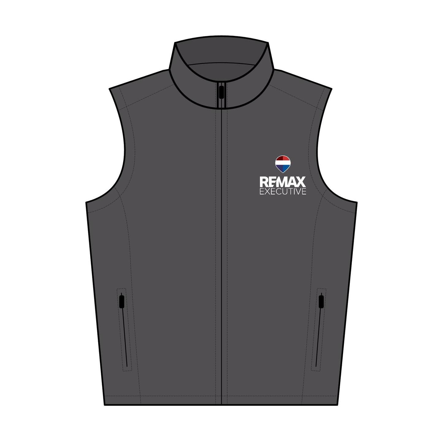 REMAX Executive Embroidered Soft Shell Vest — Men's Windproof Realtor Workwear