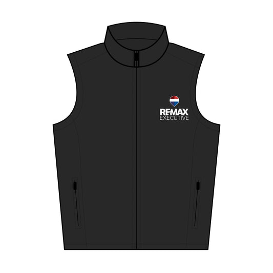 REMAX Executive Embroidered Soft Shell Vest — Men's Windproof Realtor Workwear